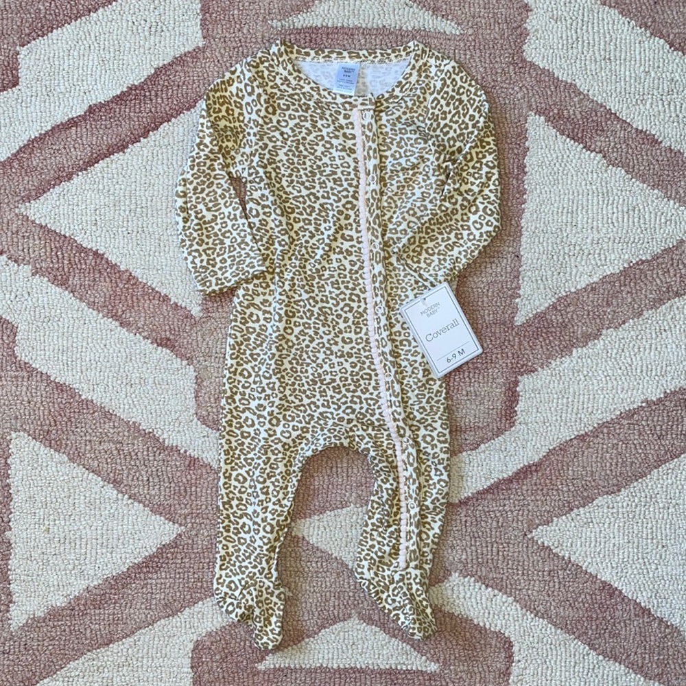 Modern Baby Cheetah Print Long Sleeve Footsie